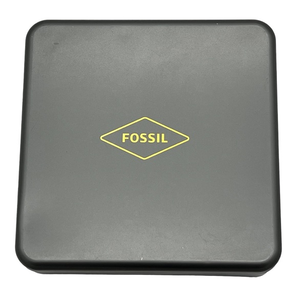 New FOSSIL Leather Wallet Bi-fold Flip ID Dark Brown Tin Box - Picture 6 of 8